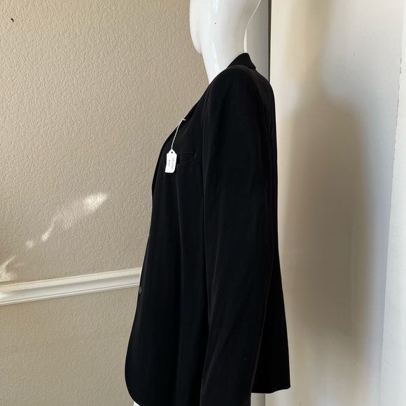 VINTAGE! 90’s JEAN PAUL GAULTIER FEMME Black Fitted Blazer w/ Leather Sleeves - Picture 6 of 11